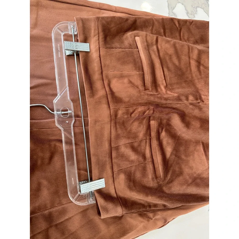 Express Editor High Rise Flare‎ Trouser Brown Corduroy Pants 10R